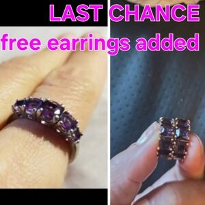 Vtg AAA Spinel 5 gemstone ring hallmarked deep purple Authentic Firm$